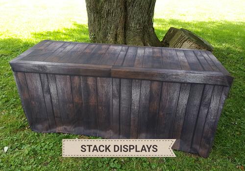 Fitted Table Cover - Dark Brown Wood Crate