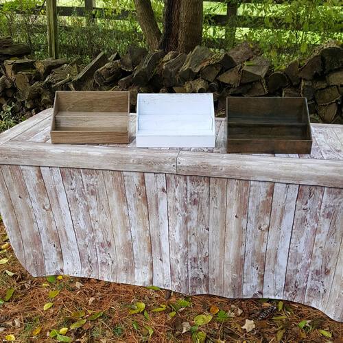 Cardboard Counter Display - Shabby Chic White Wood