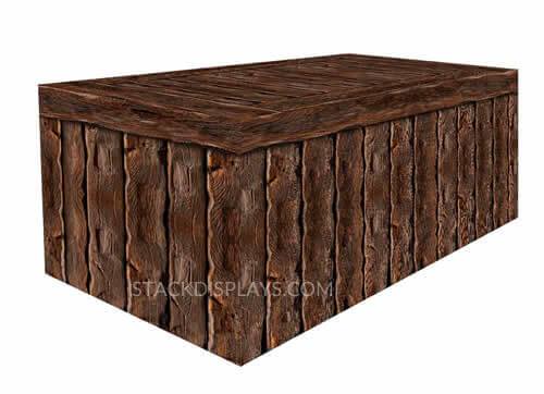 FITTED TABLE COVER - LOG CABIN WOOD